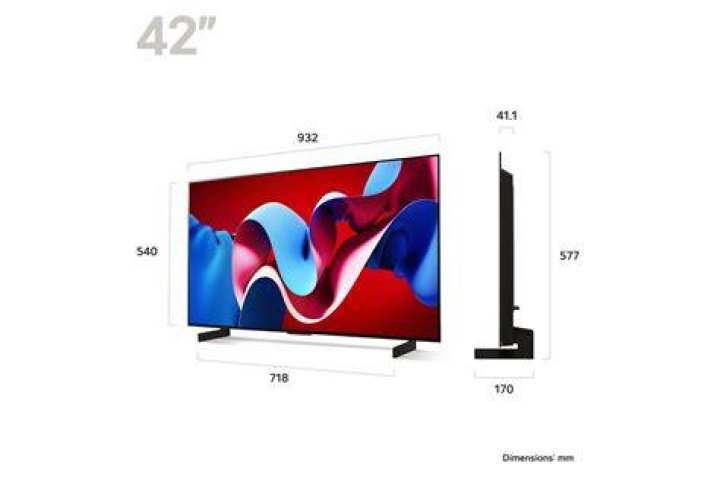 How big is a 42 inch LG TV?