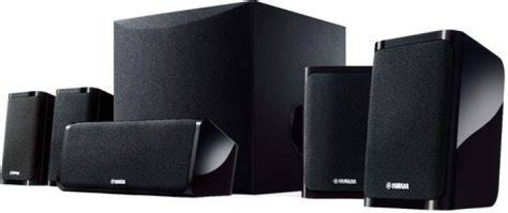How many surround speakers does a Yamaha speaker system have?